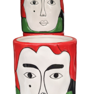 Vaso Volto Rosso-Grigio